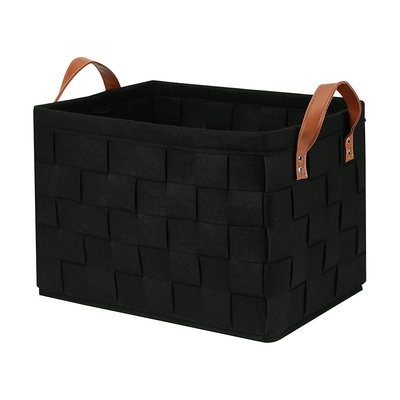 Recycle Polyester Felt Storage Basket With Handles 19.1oz