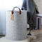 4mm Laundry Grey Felt Storage Basket With Imitation Leather Handles