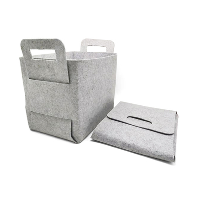 Polyester Collapsible Felt Storage Basket 13.8&quot;X10.2&quot;X8.6&quot;