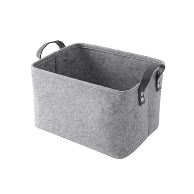 Modern Rectangular Felt Storage Containers In Gray And Black Organize With Style