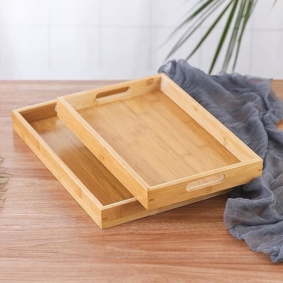 Eco Friendly Rectangular Bamboo Tray With Sustainable Modern Design And Natural Color Palette